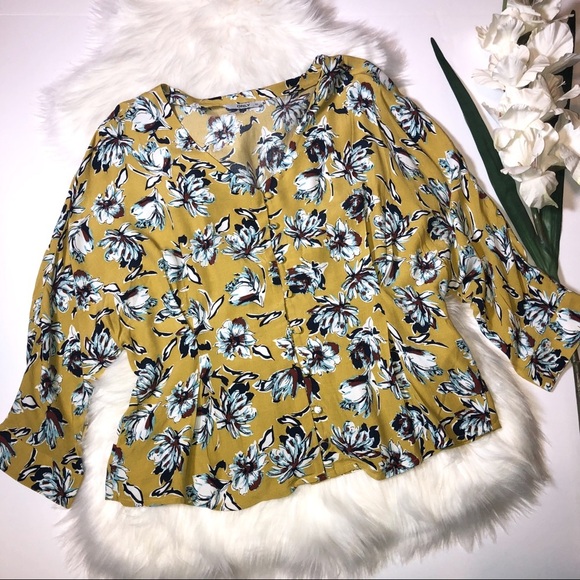 next Tops - Only Mustard & Navy floral top